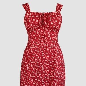 Floral Red Dress